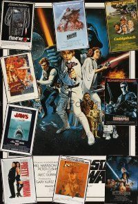 5s071 LOT OF 14 UNFOLDED REPRO POSTERS '90s-00s Star Wars, Indiana Jones, Jaws, Terminator & more!