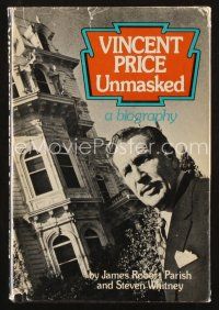 5s239 VINCENT PRICE UNMASKED first edition hardcover book '74 a biography of the great horror actor!