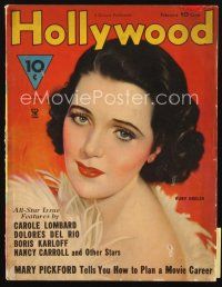 5s110 HOLLYWOOD magazine February 1935 wonderful artwork of glamorous Ruby Keeler!