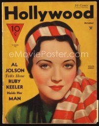 5s106 HOLLYWOOD magazine October 1934 portrait of beautiful Sylvia Sidney by John Clarke!