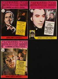5s018 LOT OF 3 FRENCH MAGAZINES '70s Christopher Lee as Dracula on the cover of Monster Mag!