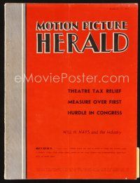 5s088 MOTION PICTURE HERALD exhibitor magazine March 13, 1954 NSS Easter ad, Go Man Go, Rue Morgue