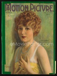 5s140 MOTION PICTURE magazine March 1922 art of beautiful Mary Pickford wearing pearls by Flohri!