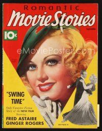 5s116 MOVIE STORY magazine September 1936 art of Ginger Rogers + dancing with Fred Astaire!