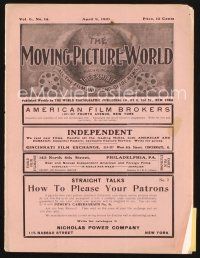 5s072 MOVING PICTURE WORLD exhibitor magazine April 9, 1910 cool ads from 100 year-old movies!