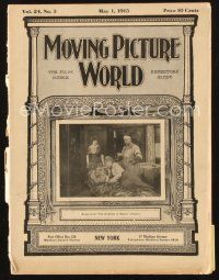 5s075 MOVING PICTURE WORLD exhibitor magazine May 1, 1915 early French Barre cartoons from Edison!