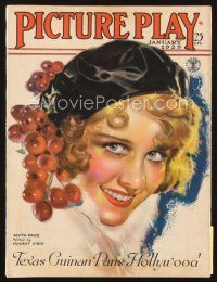 5s095 PICTURE PLAY magazine January 1929 art of pretty Anita Page by Modest Stein, Texas Guinan!