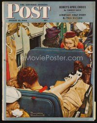 5s156 SATURDAY EVENING POST magazine August 12, 1944 art of couple necking by Norman Rockwell!