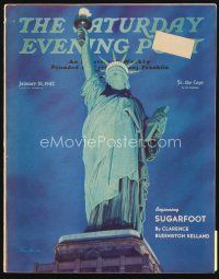 5s154 SATURDAY EVENING POST magazine Jan 10, 1942 Lady Liberty by Dmitri!, Ted Williams profile!