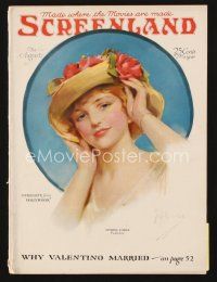 5s128 SCREENLAND magazine August 1922 wonderful artwork of pretty Hollywood actress by Nikolaki!
