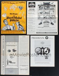 5s039 LOT OF 4 UNCUT PRESSBOOKS '60 - '74 3 Worlds of Gulliver, Absent-Minded Professor & more!