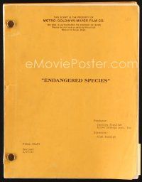 5s293 ENDANGERED SPECIES revised final draft script Feb 27, 1981 screenplay by Rudolph & Binder!