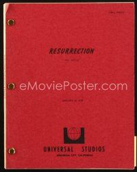 5s306 RESURRECTION final draft script January 10, 1979, screenplay by Lewis John Carlino