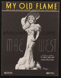 5s242 BELLE OF THE NINETIES sheet music '59 art of sexy Mae West, It Ain't No Sin, My Old Flame!