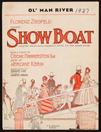 5s270 SHOW BOAT stage play sheet music '27 Florenz Ziegfeld Broadway show, Ol' Man River!