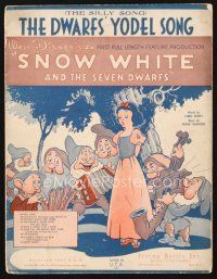 5s274 SNOW WHITE & THE SEVEN DWARFS sheet music '37 Disney classic, The Dwarfs' Yodel Song!