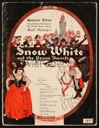 5s276 SNOW WHITE & THE SEVEN DWARFS SONG FOLIO souvenir album sheet music '38 Disney, cool art!