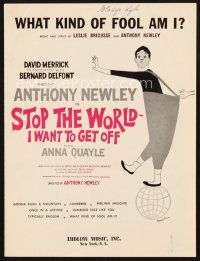5s279 STOP THE WORLD I WANT TO GET OFF stage play sheet music '62 What Kind of Fool Am I!