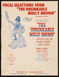 5s282 UNSINKABLE MOLLY BROWN stage play sheet music song folio '60-62 vocal selections!