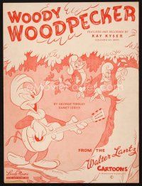 5s288 WOODY WOODPECKER sheet music '48 featured by Kay Kyser, from the Walter Lantz cartoons!
