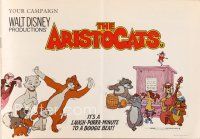 5s329 ARISTOCATS English pressbook '71 Walt Disney feline jazz musical cartoon, great images!