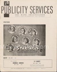 5s408 SPARTACUS English pressbook '61 classic Stanley Kubrick & Kirk Douglas epic!