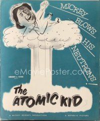 5s332 ATOMIC KID pressbook '55 wacky art of nuclear Mickey Rooney blowing his neutrons!