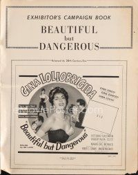 5s337 BEAUTIFUL BUT DANGEROUS pressbook '57 sexy Gina Lollobrigida, Vittorio Gassman!