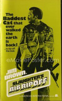 5s406 SLAUGHTER'S BIG RIPOFF pressbook '73 the mob put the finger on baddest cat Jim Brown!