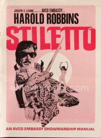 5s409 STILETTO pressbook '69 from the novel by Harold Robbins, art of sexy girl on roulette table!