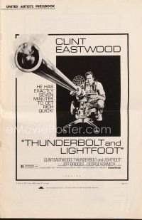 5s416 THUNDERBOLT & LIGHTFOOT pressbook '74 Jeff Bridges, Clint Eastwood with HUGE gun!