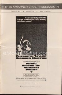 5s423 WHO'S AFRAID OF VIRGINIA WOOLF pressbook '66 Liz Taylor, Richard Burton, Mike Nichols