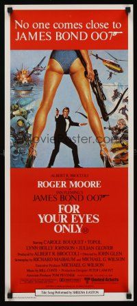 5t114 FOR YOUR EYES ONLY Aust daybill '81 no one comes close to Roger Moore as James Bond 007!