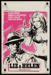 5t665 DOUBLE FACE Belgian '69 art of Klaus Kinski & sexy girl w/knife, written by Lucio Fulci!