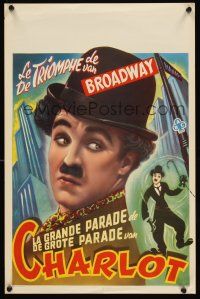 5t720 LA GRANDE PARADE DE CHARLOT Belgian '60s art of classic Charlie Chaplin in hat!