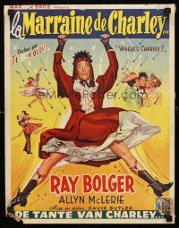 5t792 WHERE'S CHARLEY Belgian '52 great artwork of wacky cross-dressing Ray Bolger!