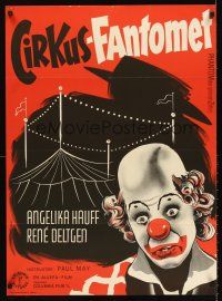 5t490 DAS PHANTOM DES GROSSEN ZELTES Danish '56 Paul May, art of super-creepy clown!