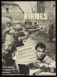 5t491 DEATH CAROUSEL Danish '60 Wolfgang Staudte's Kirmes, wild image of man facing firing squad!