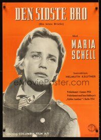 5t536 LAST BRIDGE Danish '55 Die Letze Brucke, close-up of sad Maria Schell!
