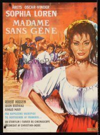 5t549 MADAME SANS GENE Danish '62 wonderful art of super sexy Sophia Loren in low-cut dress!