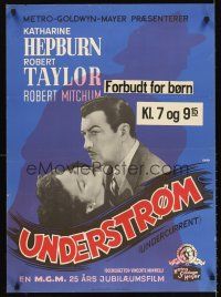 5t605 UNDERCURRENT Danish '49 close-up image of Katharine Hepburn & Robert Taylor!