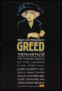5t027 GREED English double crown R86 cool art from Erich von Stroheim silent classic!