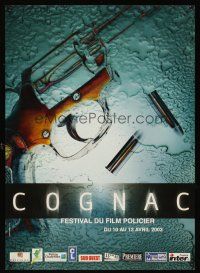 5t311 FESTIVAL DU FILM POLICIER film festival French 23x32 '03 negative image of gun & bullets!