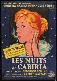 5t316 NIGHTS OF CABIRIA French 23x32 '57 Federico Fellini's La Notti di Cabiria!