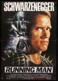 5t149 RUNNING MAN German '88 Renato Casaro art of Arnold Schwarzenegger!