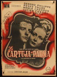 5t048 CHARTERHOUSE OF PARMA Mexican poster '48 Christian-Jaque, from Stendhal's novel!
