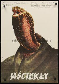 5t074 MAD DOG Polish 19x27 '80 Bronislaw Cieslak, creepy Pagowski art of cobra!
