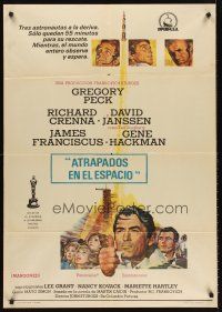 5t217 MAROONED Spanish '70 Gregory Peck & Gene Hackman, great Terpning cast & rocket art!