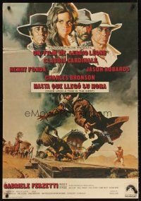 5t220 ONCE UPON A TIME IN THE WEST Spanish '69 Leone, art of Cardinale, Fonda, Bronson & Robards!