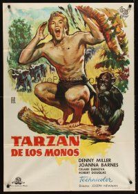 5t239 TARZAN THE APE MAN Spanish '61 Edgar Rice Burroughs, Denny Miller in jungle!